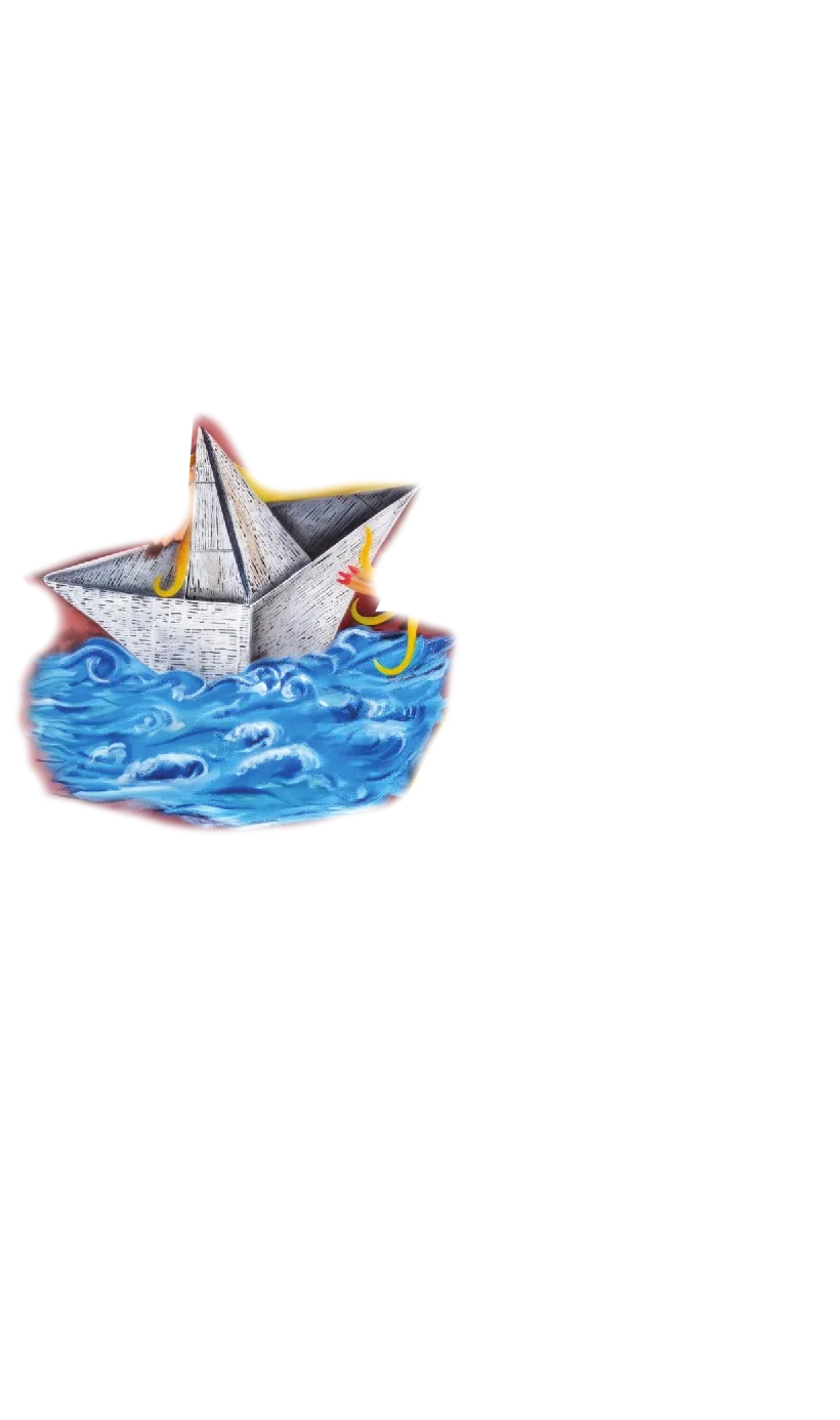 El barco de papel en el pedacito de mar